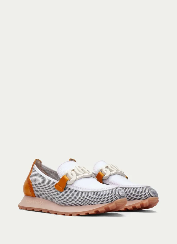 Mocasin Sport loira blanco-naranja