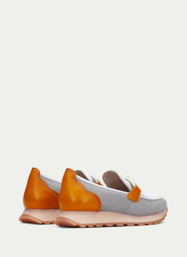 Mocasin Sport loira blanco-naranja