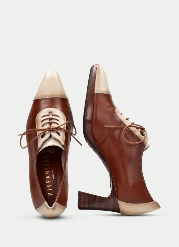 Zapato Tacon ankara cuero-milk